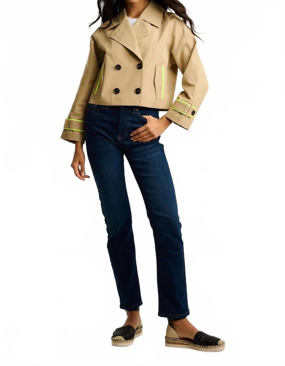 NEW LISA TODD long sleeve trench jacket in natural